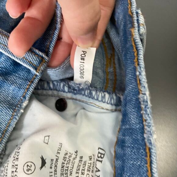 Blank NYC Frayed Hem Mini Skirt Denim Ruffle Raw Hem Asymmetrical Jean Skirt 26 - Picture 14 of 14